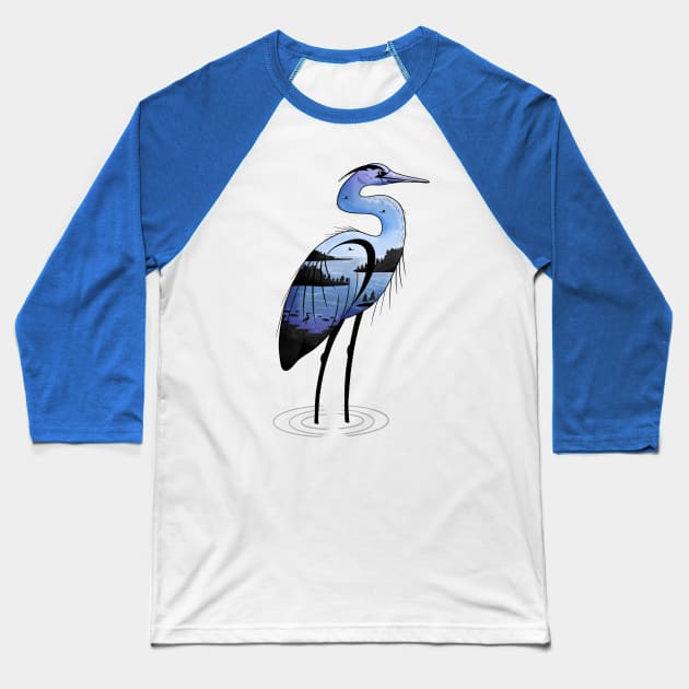 Great blue heron on the Pacific west coast Baseball T-Shirt by Mya Van Woudenberg